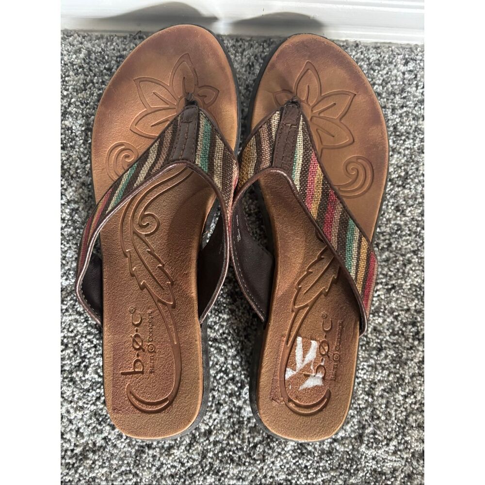 ❤️BOC Born Concept Striped Thong Sandals Sz9 - Picture 3 of 5